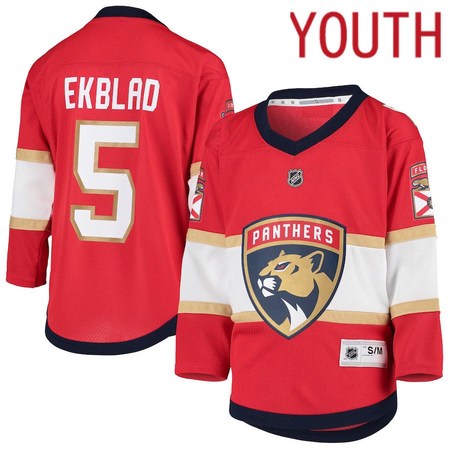 Youth Florida Panthers #5 Aaron Ekblad Red Home Replica Player NHL Jersey